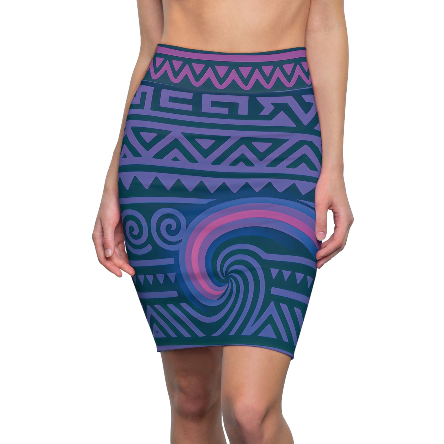 Solar Drift Women's Pencil Skirt (All Over Print)